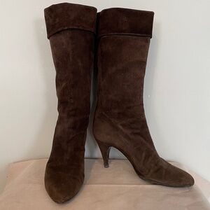 BOOTS  knee high Pull on Brown Suede  by Orphée | 3” Heel | EU 39 (8.5 CAD)